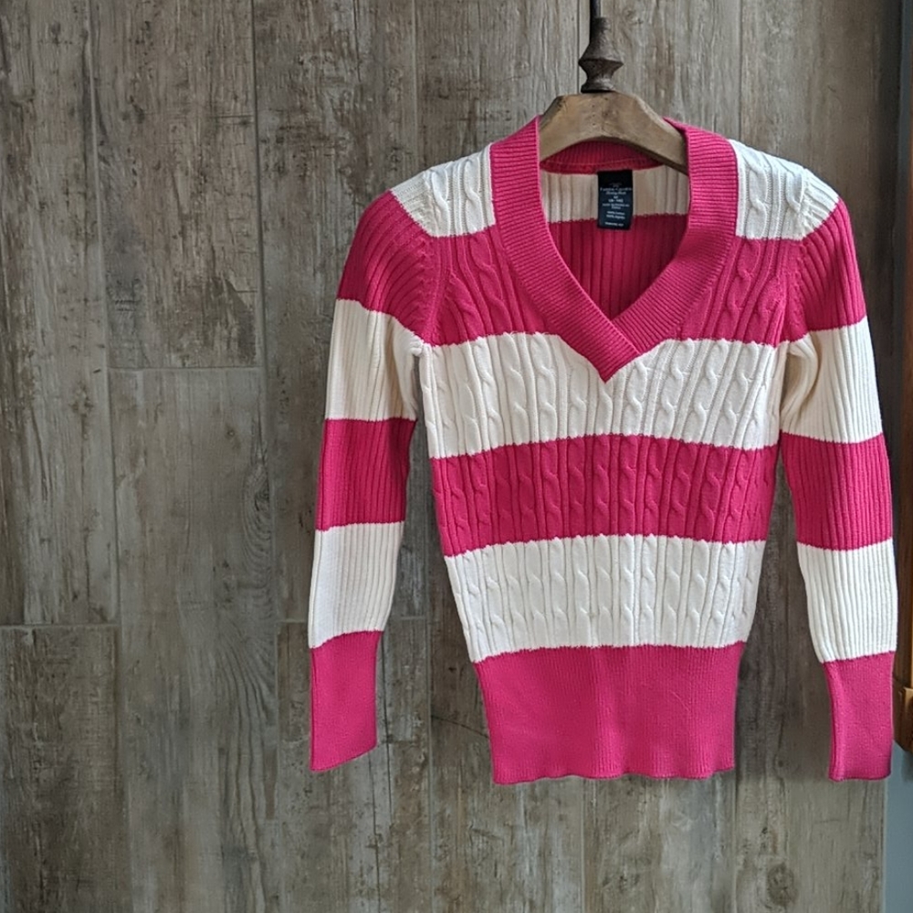 Striped V-neck